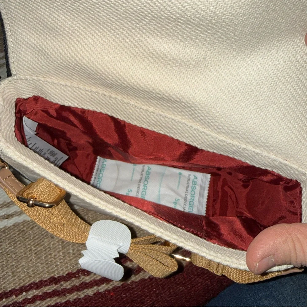 Market by Monica Coated Canvas Cream and Black Crossbody Bag - Picture 6 of 6